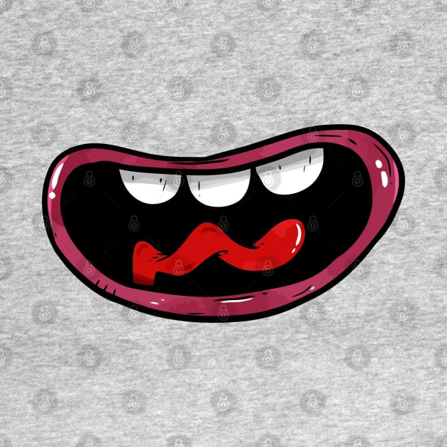 Smile funny face mask cartoon with bulk teeth by A Comic Wizard